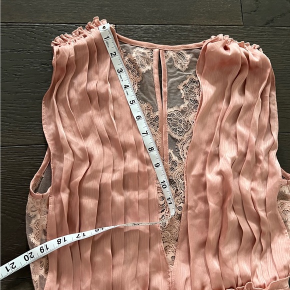 Womens H&M silky satin long powder pink dress Sz 10 - Picture 7 of 14